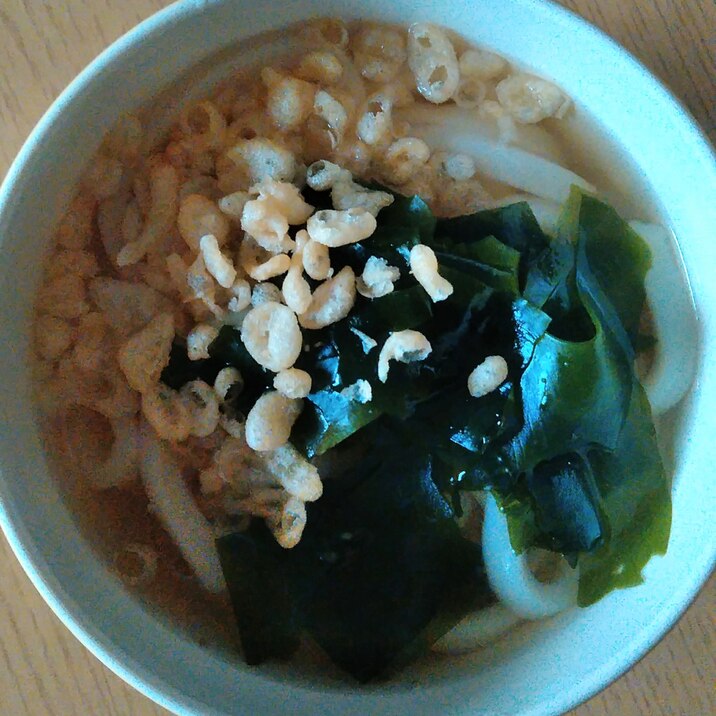 わかめと天かすのうどん